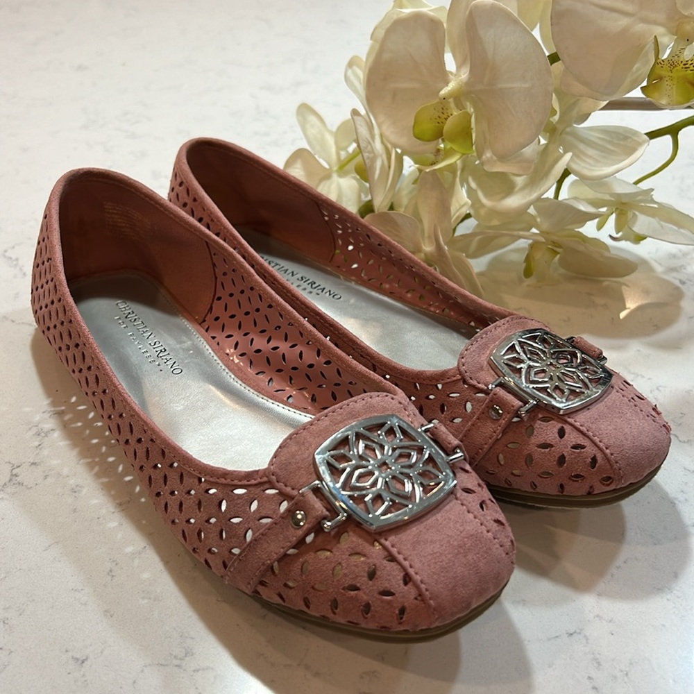Pink Suede Ballet Flats